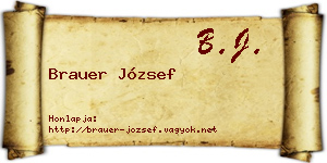 Brauer József névjegykártya